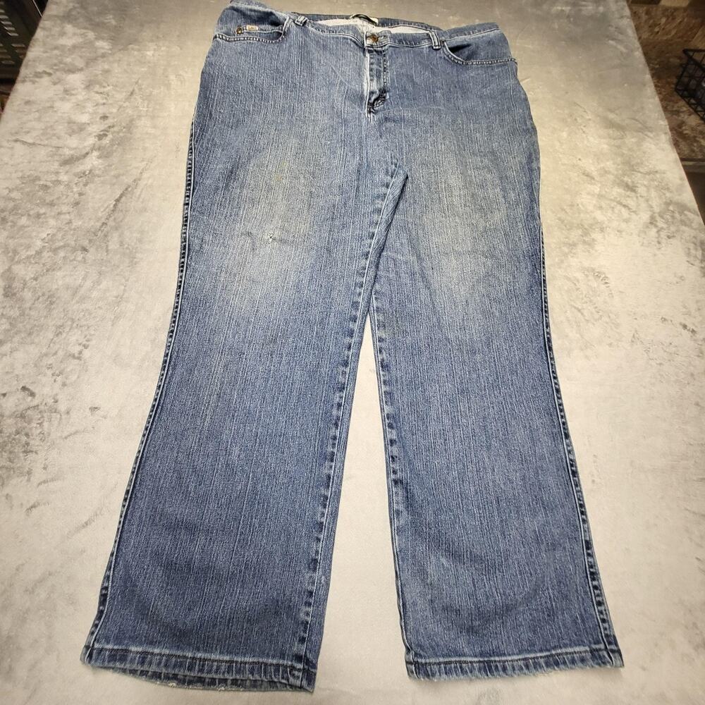 Lee Jeans Womens 22? Blue Relaxed Straight Leg Light Wash Pockets Cotton